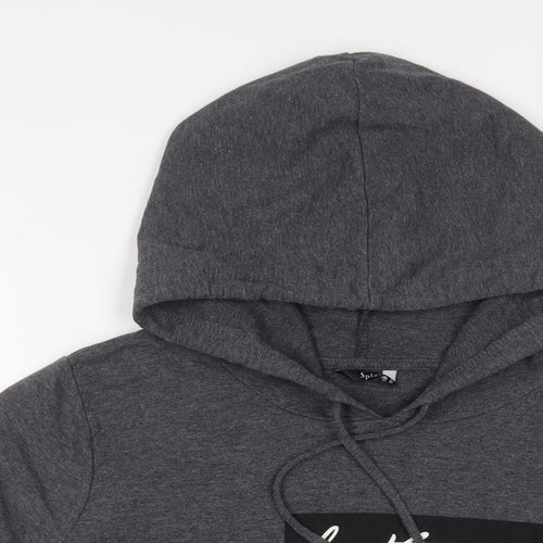 SPLASH Womens Grey Cotton Pullover Hoodie Size 12 Pullover