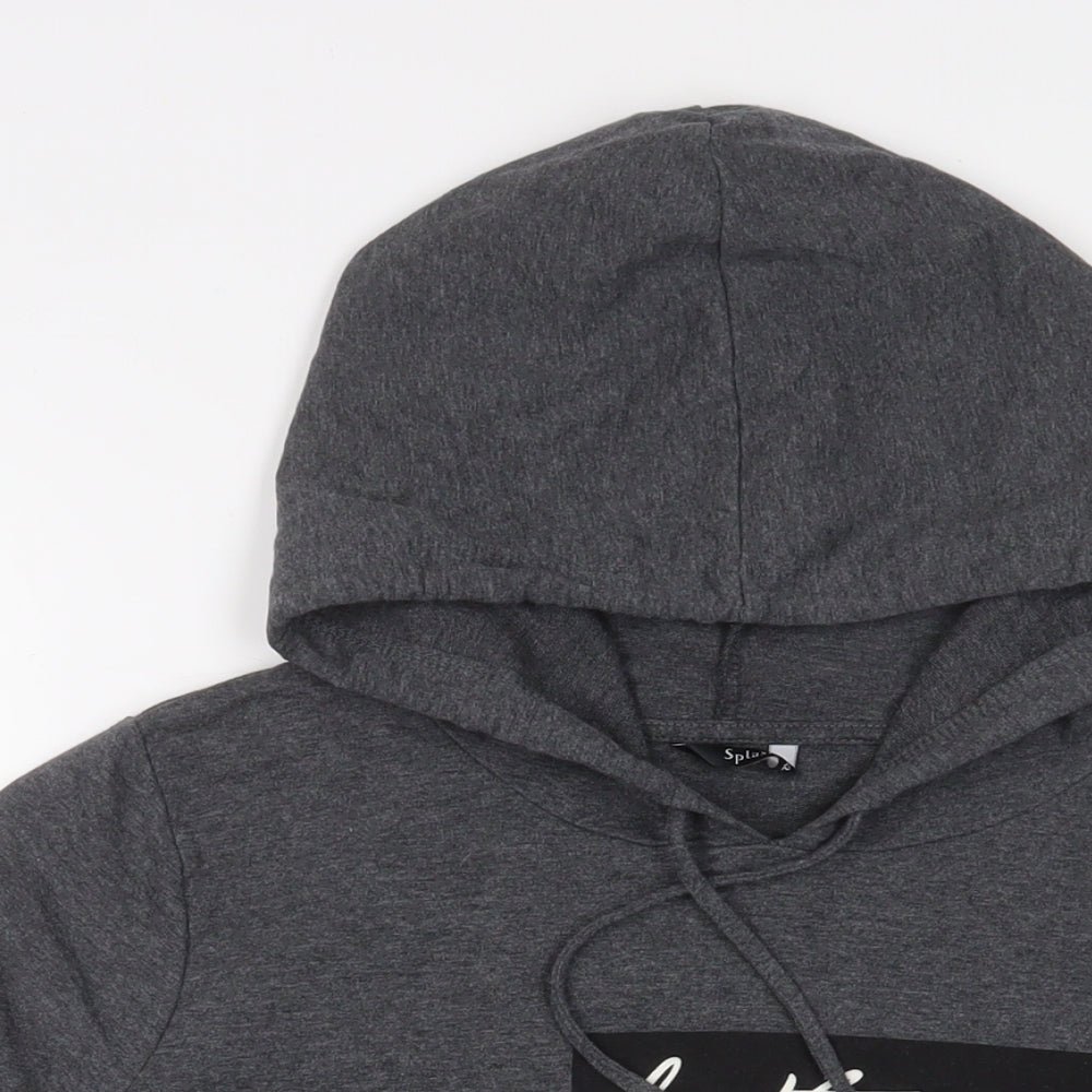 SPLASH Womens Grey Cotton Pullover Hoodie Size 12 Pullover