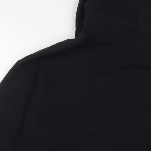 PRETTYLITTLETHING Womens Black Cotton Full Zip Hoodie Size S Zip