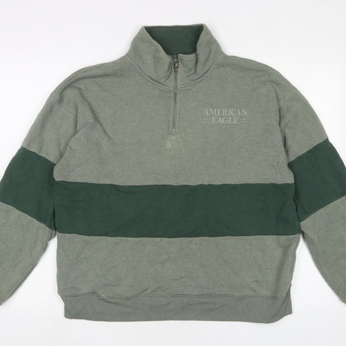 American Eagle Outfitters Mens Green Cotton Pullover Sweatshirt Size M