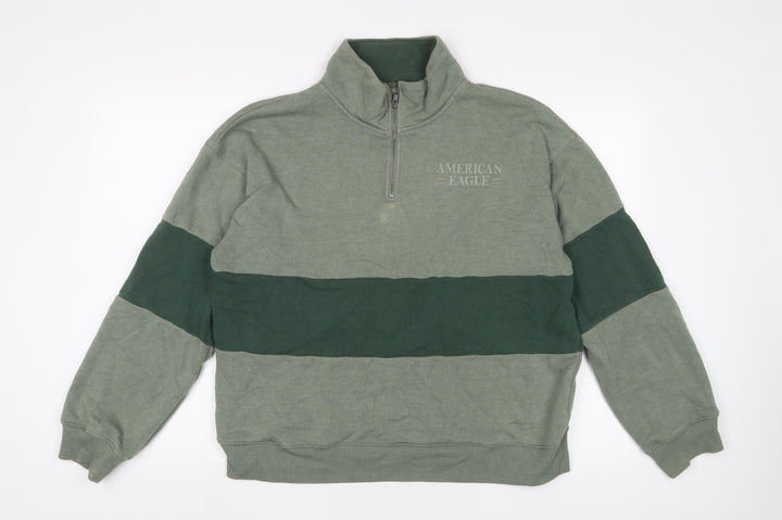 American Eagle Outfitters Mens Green Cotton Pullover Sweatshirt Size M