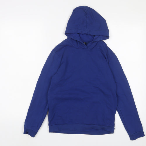 City Comfort Boys Blue Cotton Pullover Hoodie Size 11-12 Years Pullover