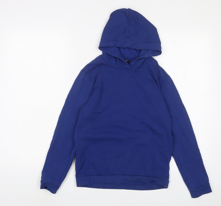 City Comfort Boys Blue Cotton Pullover Hoodie Size 11-12 Years Pullover