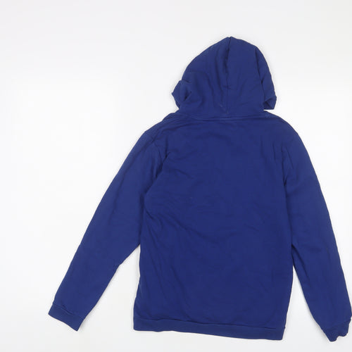 City Comfort Boys Blue Cotton Pullover Hoodie Size 11-12 Years Pullover
