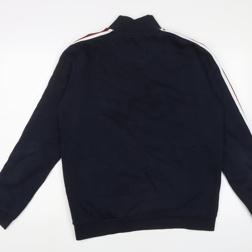 NEXT Mens Blue Striped Cotton Pullover Sweatshirt Size M - Logo, Embroidered