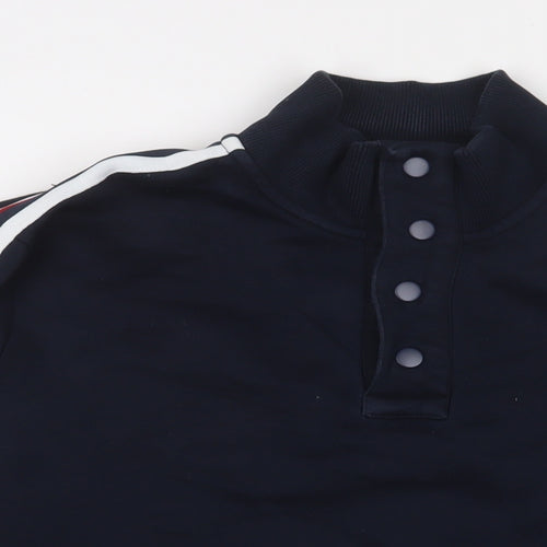 NEXT Mens Blue Striped Cotton Pullover Sweatshirt Size M - Logo, Embroidered