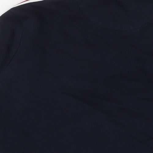 NEXT Mens Blue Striped Cotton Pullover Sweatshirt Size M - Logo, Embroidered