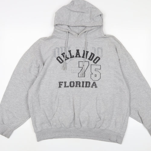 U.S Apparel Mens Grey Cotton Pullover Hoodie Size M