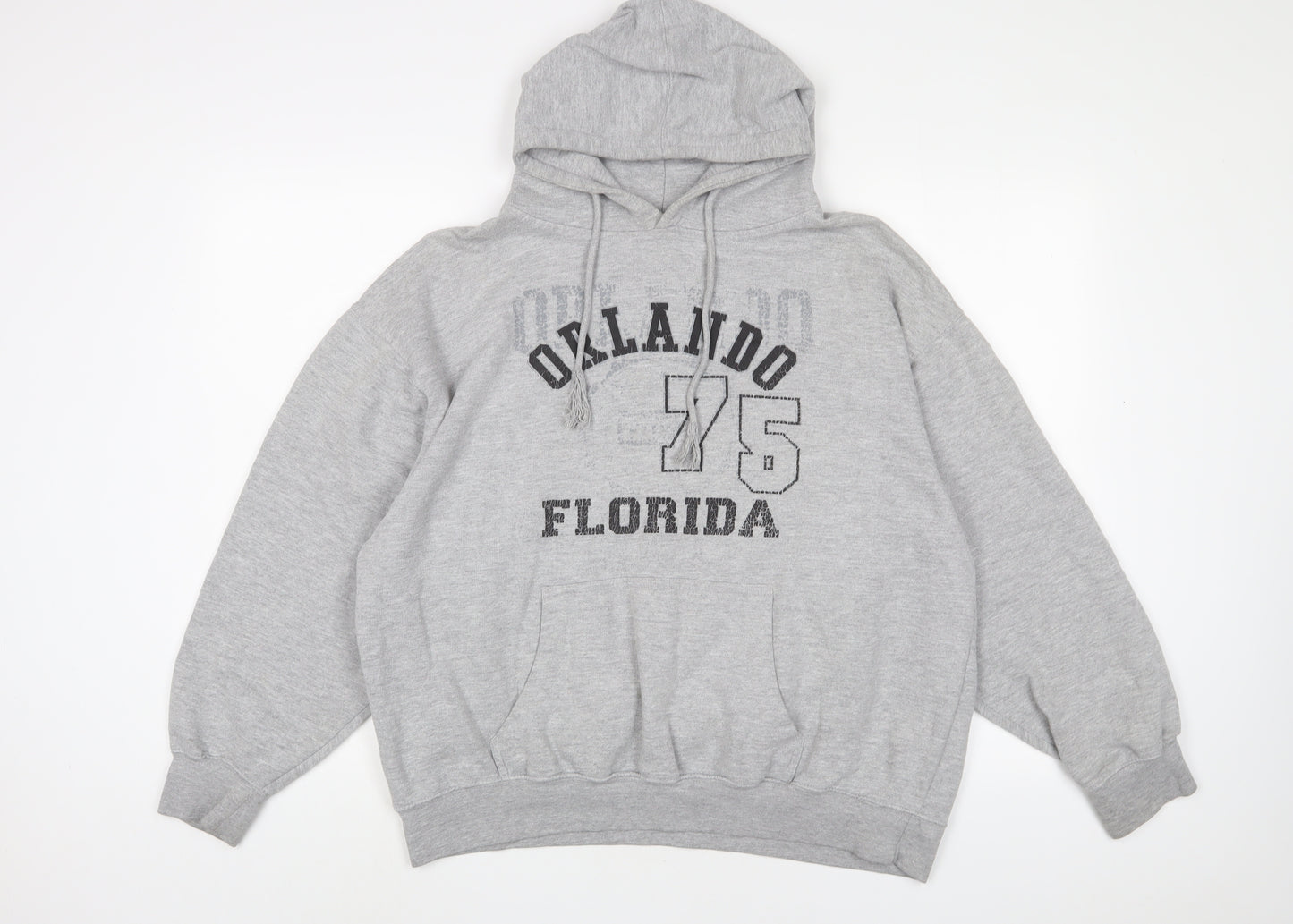 U.S Apparel Mens Grey Cotton Pullover Hoodie Size M