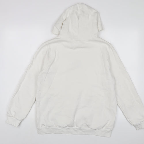 Kotton Womens White Cotton Pullover Hoodie Size L Pullover - Embroidered