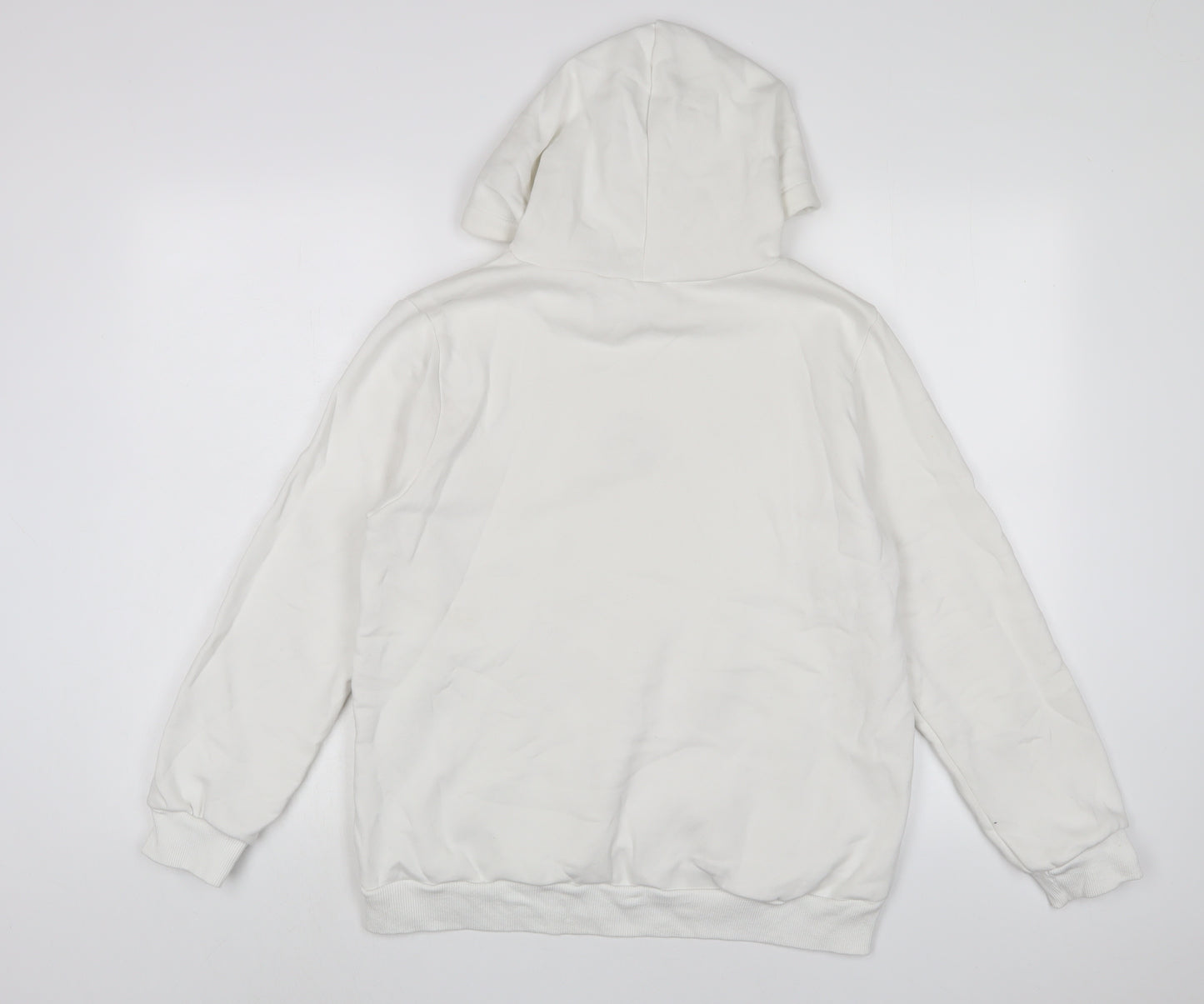 Kotton Womens White Cotton Pullover Hoodie Size L Pullover - Embroidered