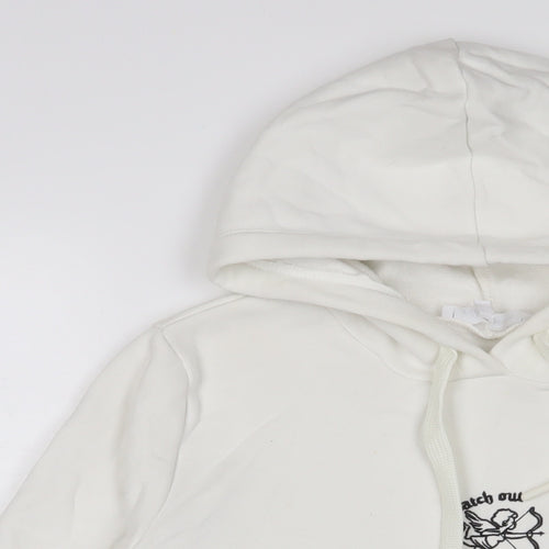 Kotton Womens White Cotton Pullover Hoodie Size L Pullover - Embroidered