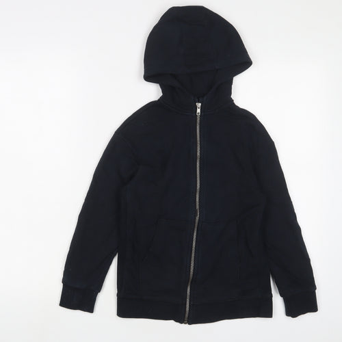 Marks and Spencer Boys Blue Cotton Full Zip Hoodie Size 9-10 Years Zip