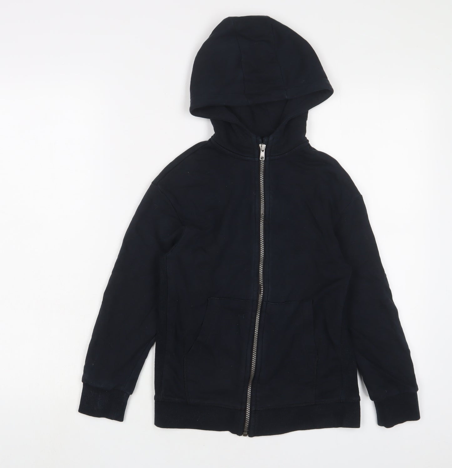 Marks and Spencer Boys Blue Cotton Full Zip Hoodie Size 9-10 Years Zip