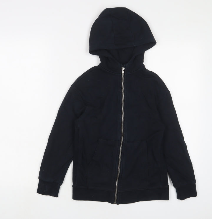 Marks and Spencer Boys Blue Cotton Full Zip Hoodie Size 9-10 Years Zip