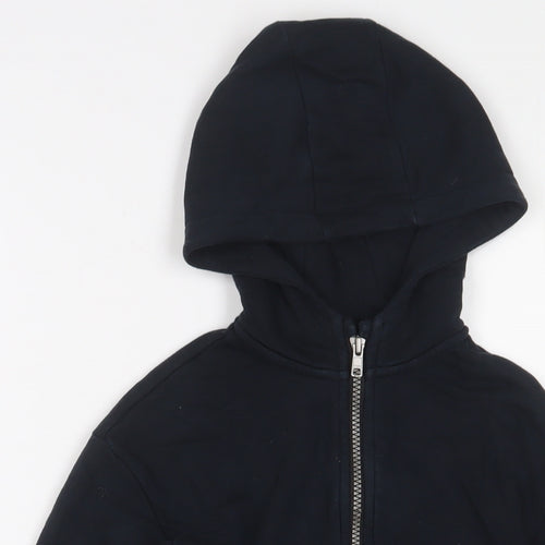 Marks and Spencer Boys Blue Cotton Full Zip Hoodie Size 9-10 Years Zip