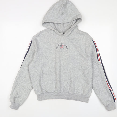H&M Womens Grey Cotton Pullover Hoodie Size M Pullover