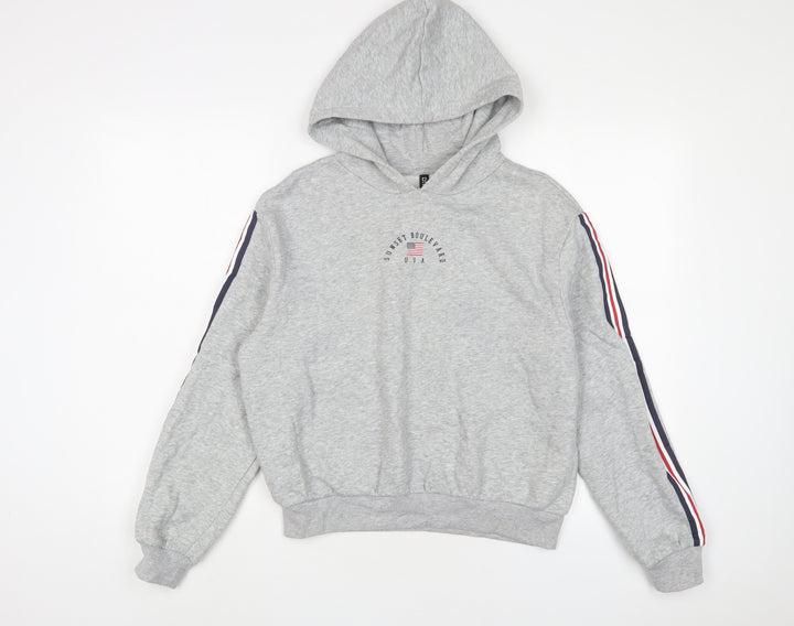 H&M Womens Grey Cotton Pullover Hoodie Size M Pullover