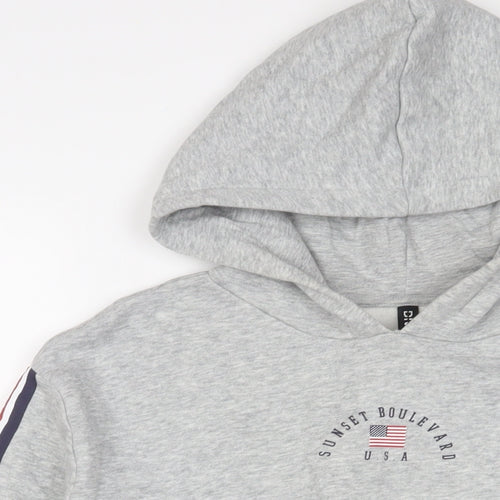 H&M Womens Grey Cotton Pullover Hoodie Size M Pullover