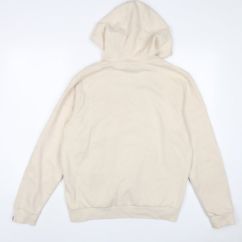 ellesse Womens Beige Cotton Pullover Hoodie Size 12 Pullover - Logo, Embroidered