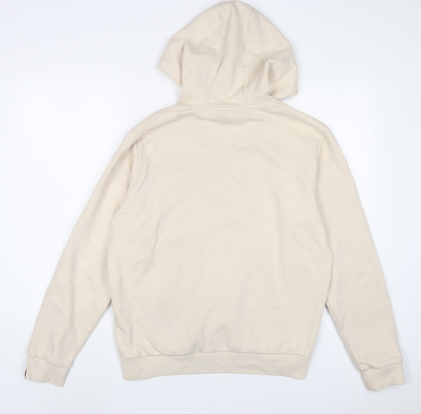 ellesse Womens Beige Cotton Pullover Hoodie Size 12 Pullover - Logo, Embroidered