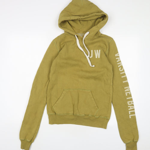 Jack Wills Womens Green Cotton Pullover Hoodie Size 10 Pullover