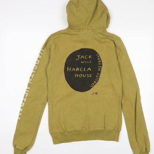 Jack Wills Womens Green Cotton Pullover Hoodie Size 10 Pullover