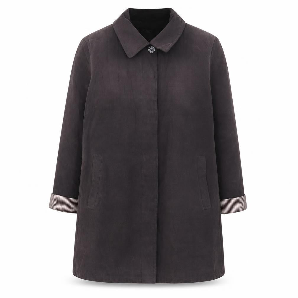 Front view of First Avenue women’s purple jacket, size UK 20, button