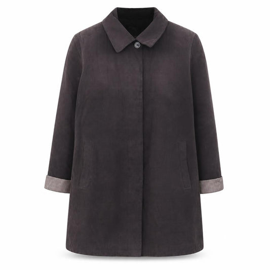 Front view of First Avenue women’s purple jacket, size UK 20, button