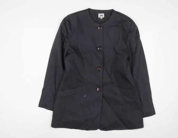 Jake Womens Blue Jacket Blazer Size 14 Button