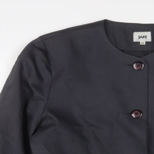 Jake Womens Blue Jacket Blazer Size 14 Button