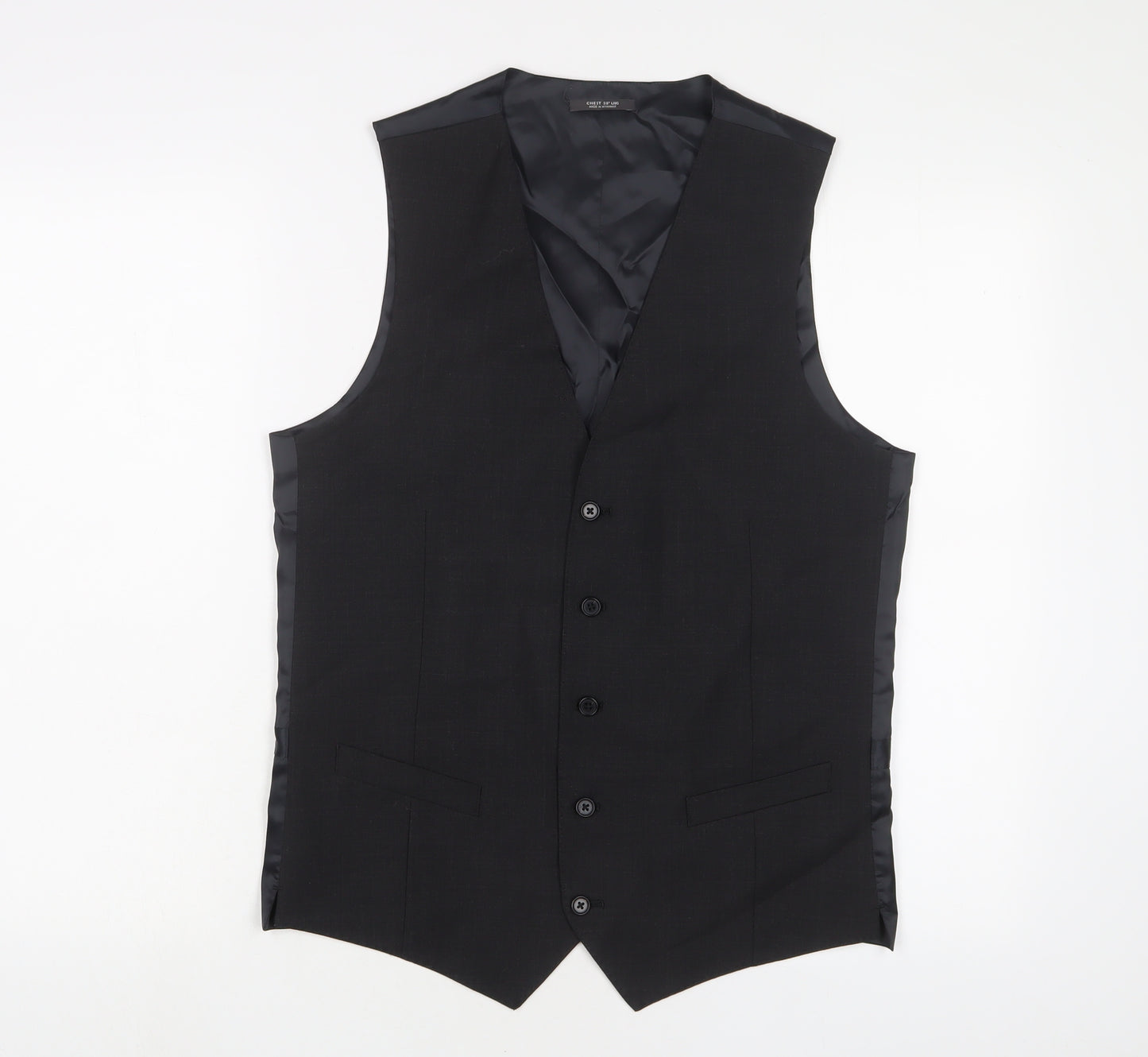 Marks and Spencer Mens Grey Wool Jacket Suit Waistcoat Size 38 Regular