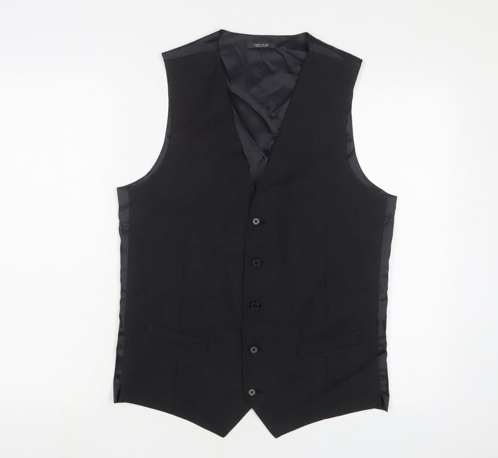 Marks and Spencer Mens Grey Wool Jacket Suit Waistcoat Size 38 Regular
