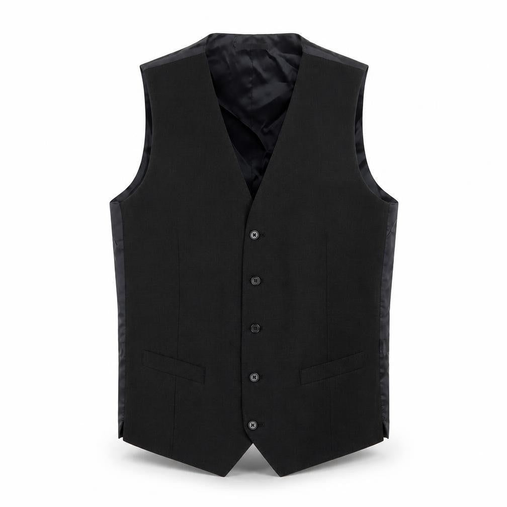 Front view of Marks & Spencer men’s grey wool jacket suit waistcoat, size 38, regular