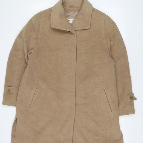 MARCONA Womens Brown Overcoat Coat Size 16 Button