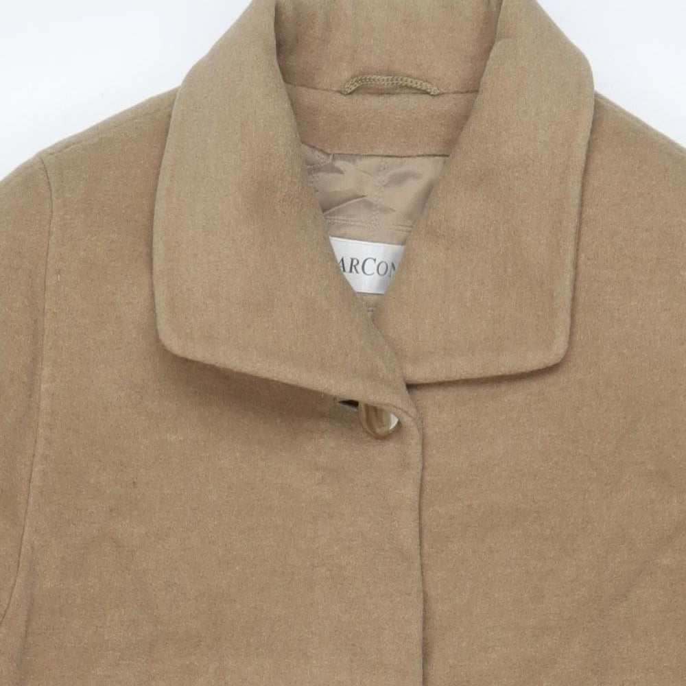 MARCONA Womens Brown Overcoat Coat Size 16 Button
