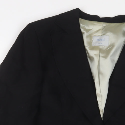 Oasis Womens Black Jacket Blazer Size 10 Button