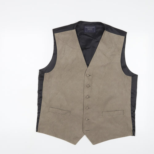 Lloyd Attree & Smith Mens Brown Polyester Jacket Suit Waistcoat Size L Regular