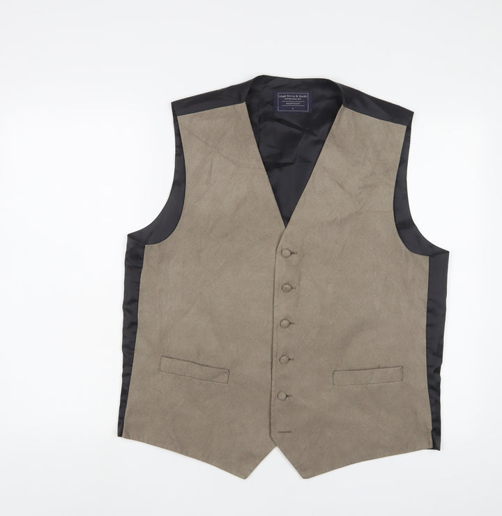 Lloyd Attree & Smith Mens Brown Polyester Jacket Suit Waistcoat Size L Regular