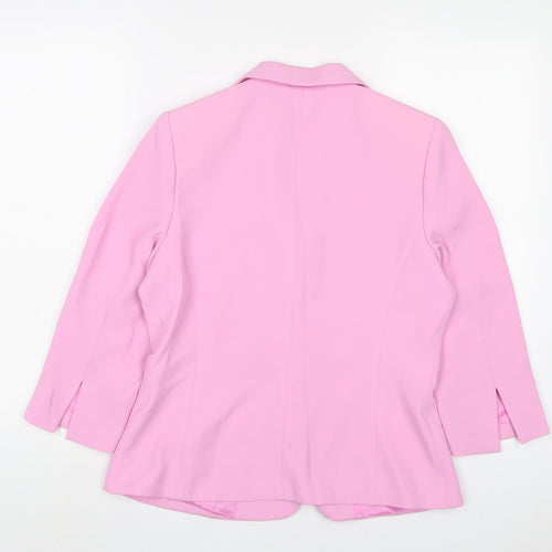 Jorgina Womens Pink Jacket Blazer Size 12 Button