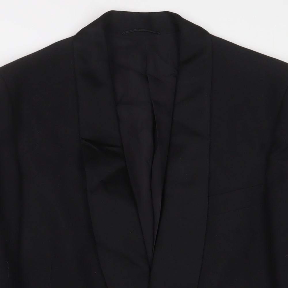 Dunn&Co Mens Black Wool Jacket Suit Jacket Size 38 Regular