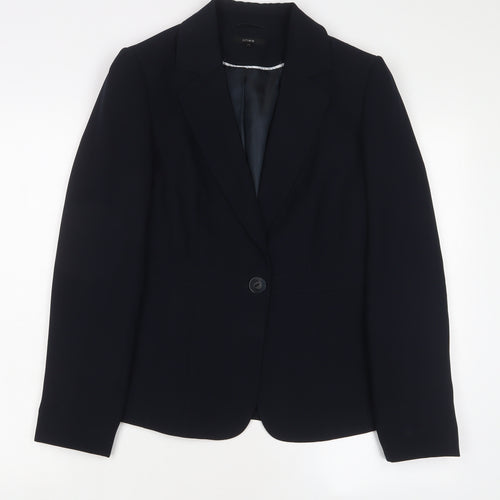 Linea Womens Blue Jacket Blazer Size 10 Button