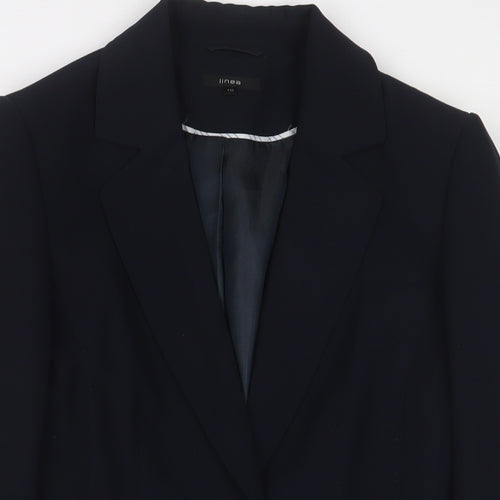 Linea Womens Blue Jacket Blazer Size 10 Button