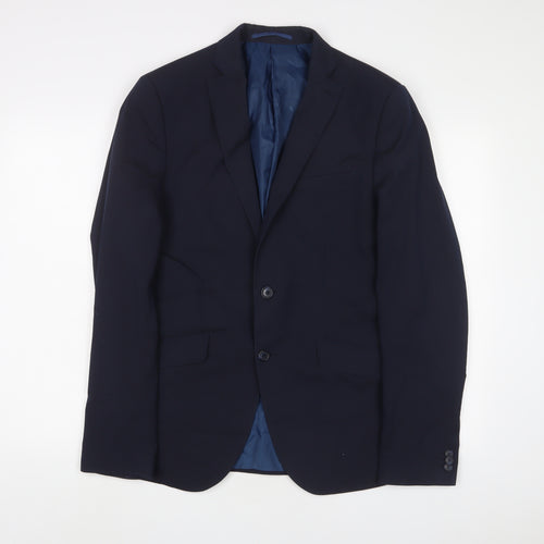 Limited Collection Mens Blue Polyester Jacket Suit Jacket Size 40 Regular