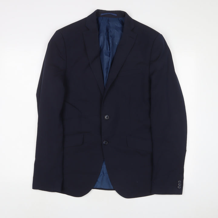 Limited Collection Mens Blue Polyester Jacket Suit Jacket Size 40 Regular