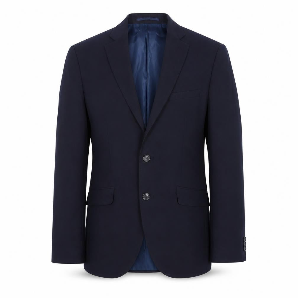 Front view of Limited Collection men’s blue polyester jacket suit jacket, size 40, regular