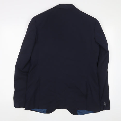 Limited Collection Mens Blue Polyester Jacket Suit Jacket Size 40 Regular