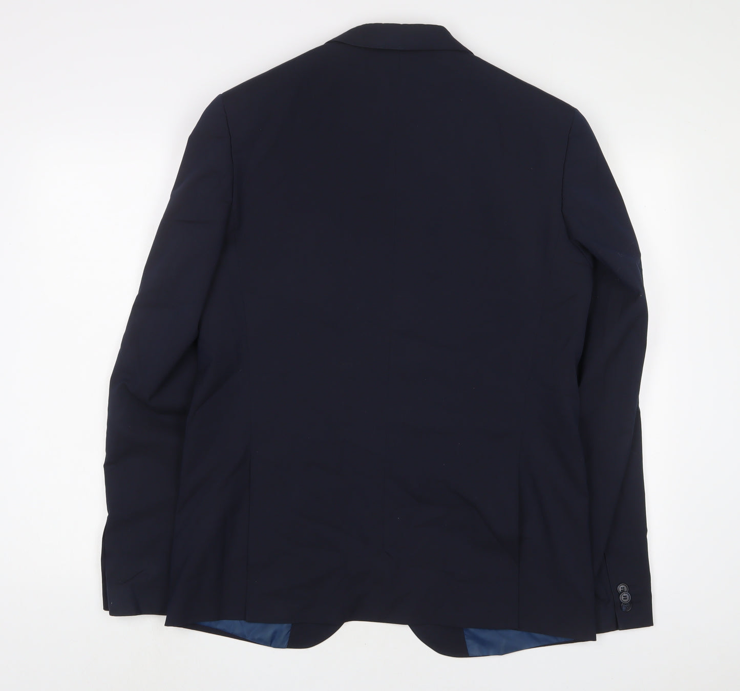 Limited Collection Mens Blue Polyester Jacket Suit Jacket Size 40 Regular