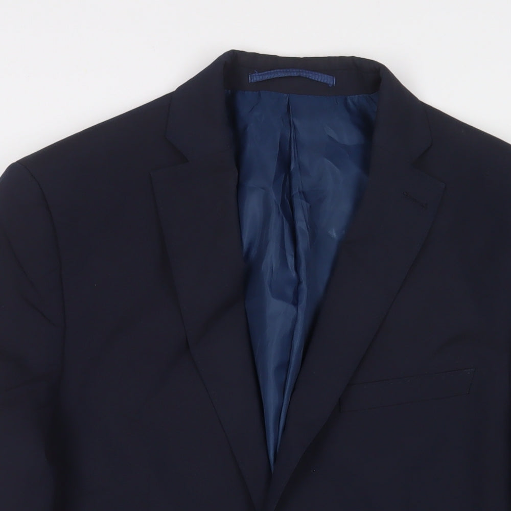 Limited Collection Mens Blue Polyester Jacket Suit Jacket Size 40 Regular