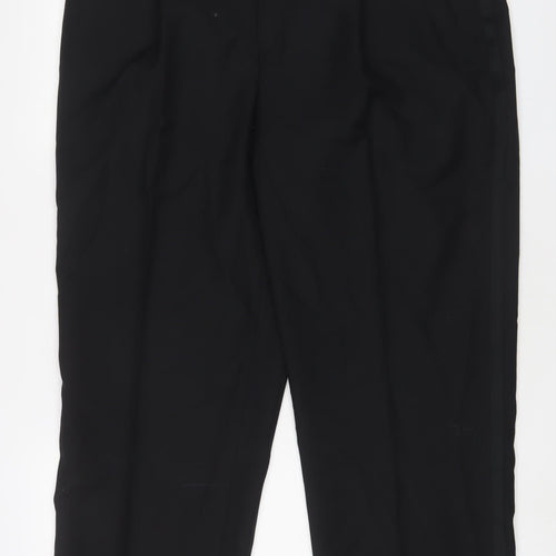 Armando Mens Black Wool Trousers Size 38 in L31 in Regular Zip